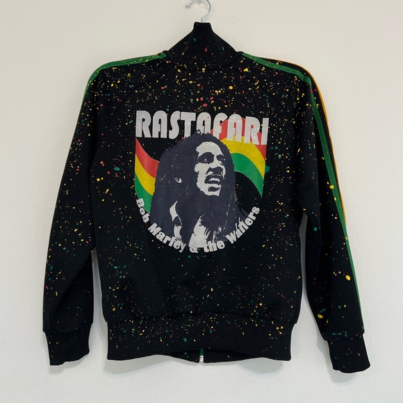 Bob Marley handmade painted jacket mens size small - Picture 2 of 13